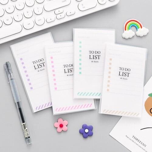 40 Sheets Creative Daily Schedule Memo Pad To Do List Note with Plastic Hard Cover Planner Office School Supplies Stationery
