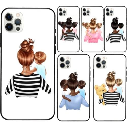 Super Mom Baby Girl Daughter Son Case For iPhone 12 Pro Max 12 Mini X XR XS Max SE 2020 7 8 Plus 11 Pro Max Cover Coque
