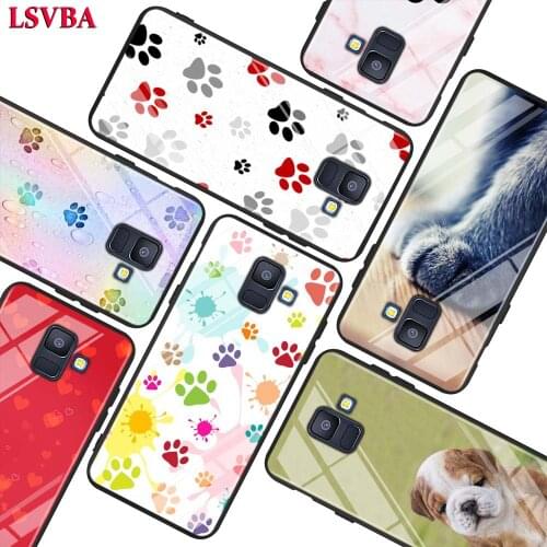 Cute Dog Paw For Samsung Galaxy A750 A9 A8 A7 A6 A5 A3 Plus 2018 2017 2016 Super Bright Glossy Phone Case Cover
