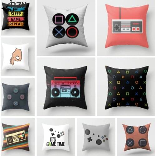 Video Game Decorative Cushion Cover Retro Polyester Pillowcase Sofa Couch Bed Seat Throw Pillow Cover Game Fan Gift 45X45CM