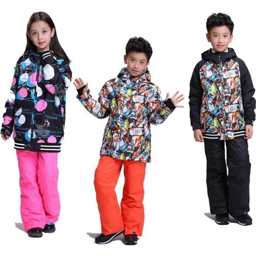 GS Boy and Girl Childrens Snow Jackets Snowboarding Costume windproof waterproof breathable outdoor winter Coats Kids Ski Suit