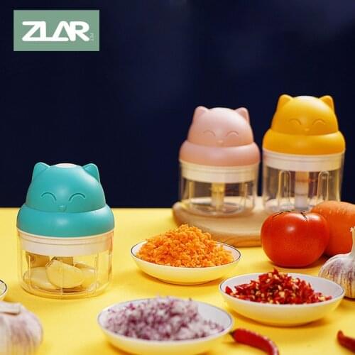 ZLAR Cat Electric Garlic Presses Masher USB Charging Food Chopper Baby Food Garlic Crusher Vegetable Fruit Onion Cutter For Home