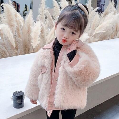 Girls plus fleece quilted jacket winter clothes new childrens Korean version of thick warm woolen coat and western style blouse