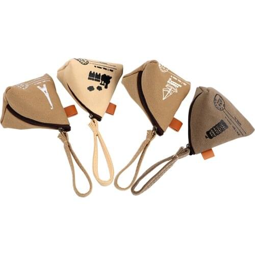Canvas Pocket Purse Pouch Womens Handbag Key Wallet Handheld Coin Wallet Bag Rice Dumpling Shape