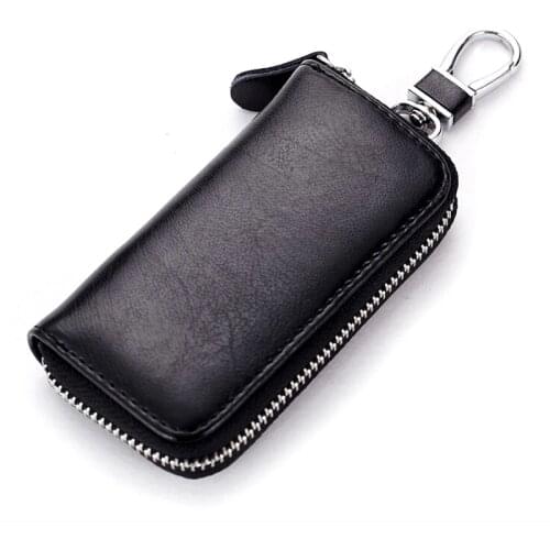 Fashion Unisex Genuine Leather Men Car Key Holder Keysmart Wallet Multifunctional Housekeeper Case For Women