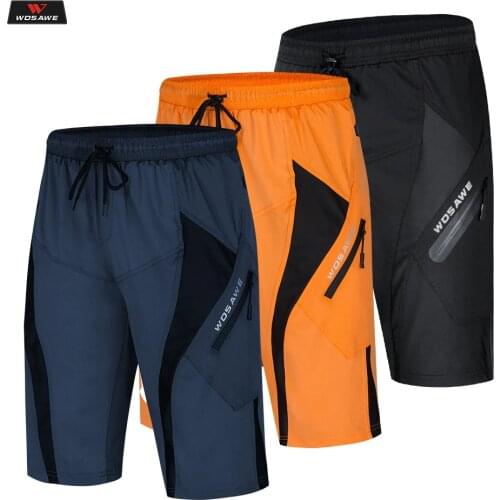 WOSAWE Motorcycle Shorts with Pocket for Men Downhill Casual Sports Riding Running Beach Shorts Enduro Motocross MTB Pants Black