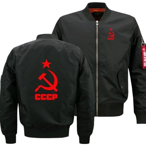 Mens Flying jacket Wintter Warm Slim Fiy Pilot jacket men CCCP Russian USSR Soviet Union Print Sweatshirt Harajuku Mens Clothes