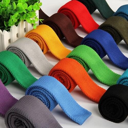 Corbata punto hombre 5.5 cm knit tie skinny knitted necktie narrow slim gravatas mens wool ties knitting tape yarn designers