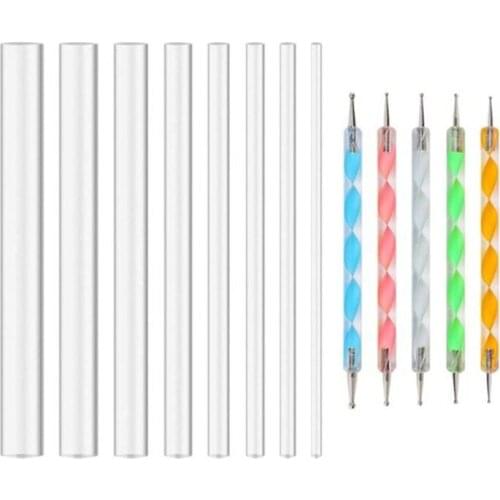 13 pieces of Mandala painting rock dot tool set, rock brush tool template cosmetics, steel ball pen painting tray nail painting