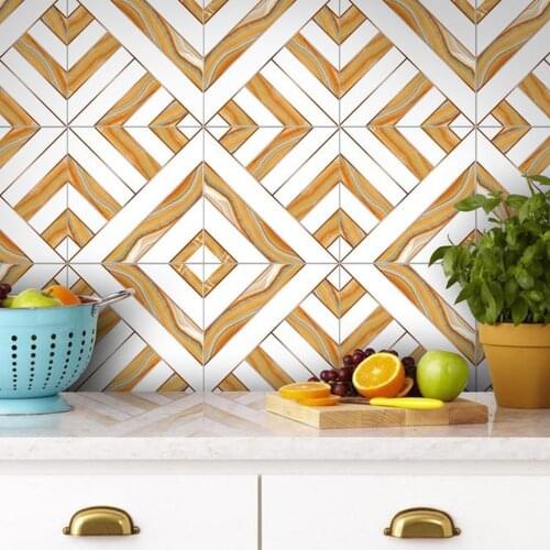 Bathroom non-slip waterproof tile stickers Kitchen oil-proof floor sticker Copper marble texture self-adhesive wallpaper