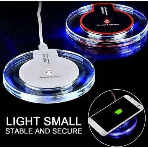 2020 New Fast Charging with LED Light K9 Crystal Qi Portable Wireless Charger 10w Balance Charger