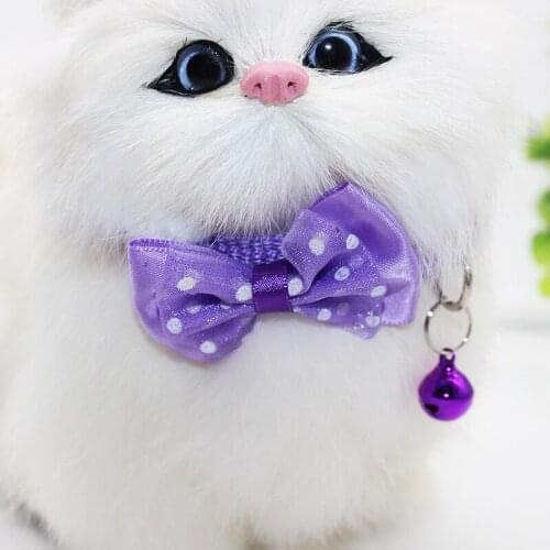 1pc Candy Color Adjustable Bow Tie Bell Bowknot Sale Collar Necktie Puppy Kitten Dog Cat Pet