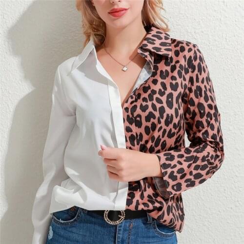 Heigh Quality Ladies Chiffon Shirt Women Fashion Printed Leopard Shirt Women Casual Slim Blouse For Female Autumn Women Clothing