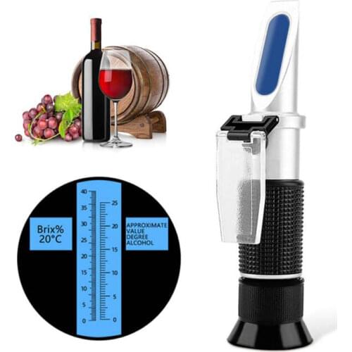 Handheld alcohol refractometer sugar Wine concentration meter densitometer 0-25% alcohol beer 0-40% Brix grapes ATC 48% off