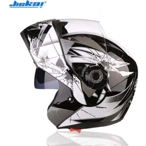Popular JIEKAI JK105 Double lens Motorcycle helmet ABS Flip Up Helmet Open Face Motorbike helmets have 8 color Size M L XL XXL
