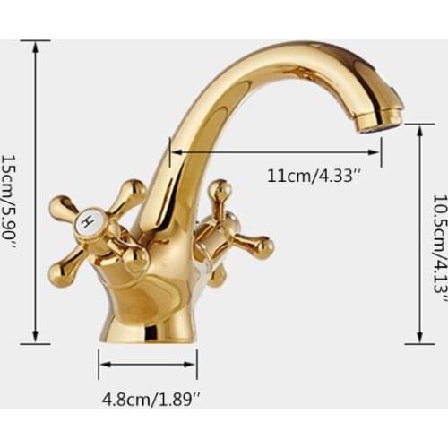 Bathroom Faucet 4 Inch Lavatory Faucet 2 Handle Centerset Bathroom Sink Faucet Metal Brass High Arc Spout Vanity Faucet