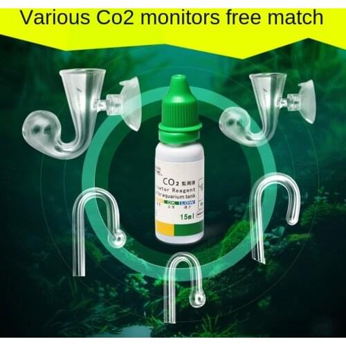 Fish Tank CO2 Diffusion Glass Drop Detector Indicator Solution Monitor Carbon Dioxide Checker PH Monitoring Bubble Counter