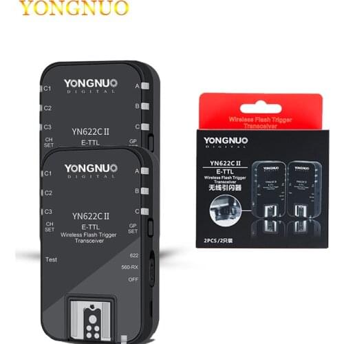 Yongnuo sem fio ttl flash gatilho yn622c kit com alta velocidade sync hss 1/8000s para câmera canon 500d 60d 7d 5diii