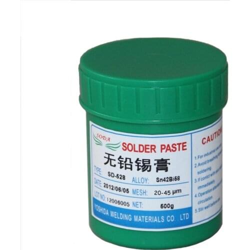 High quality fresh SD-528 low temperature SMT Lead-free SMT Solder Paste 500g Sn42Bi58 for BGA soldering paste solder SMT