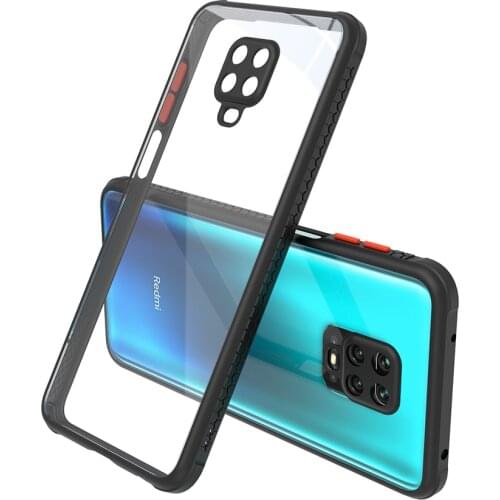Lens Protector Phone Case For Xiaomi Redmi Note 10 9 8 Pro 9S 9T 10S 9A 9C Anti Slip Transparent Silicone Armor Shell Case Cover