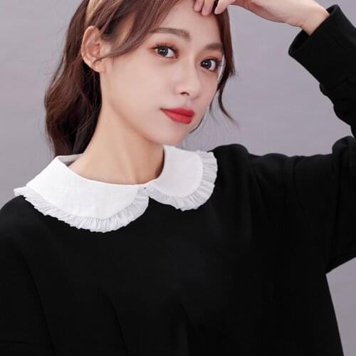 2020 White Blouses Shirt Fake Collar Vintage Women Detachable False Collar Half Shirt Lapel Collar Tie Ladies Clothes Decor