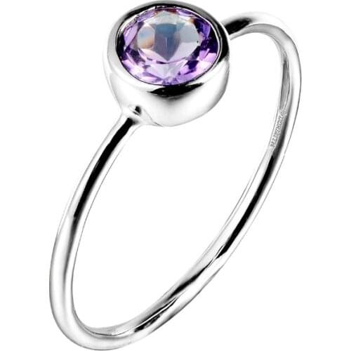 DORMITH real 925 sterling silver rings natural amethyst rings gemstone rings for women jewelry rings