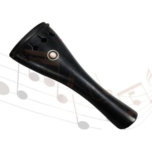 1 Piece Bass Violin Ebony Tailpiece for 4/4 3/4 1/2 1/4 Pearl Shell Inlay 100% African Ebony Wood