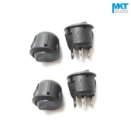 10Pcs Black 3 Pins 2 Positions SPDT 1P2T Cylindrical Circular Miniature Electrical Boat Rocker Switch