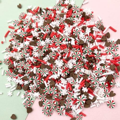 100g Mixed Rhinestone Christmas Style Polymer Hot Clay Sprinkles for Crafts DIY Nails Art Tiny Cute plastic klei Accessories