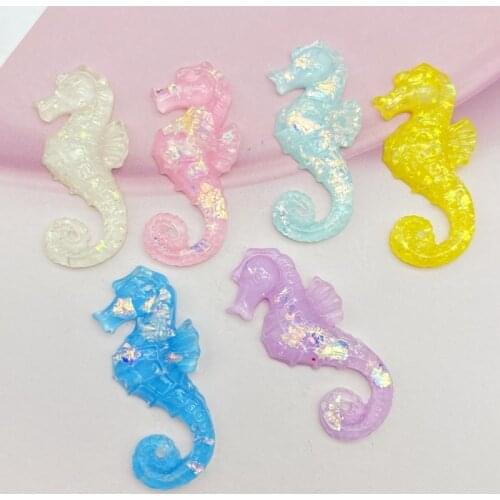12Pcs Kawaii Cute Mixed Cartoon Seahorse FlatBack Resin Cabochons Scrapbooking DIY Jewelry Craft Decoration Accessories G64