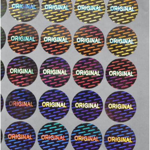 20mm round Anti-fake Hologram Laser Holographic Sticker Label ORIGINAL Security sticker for package 2000pcs