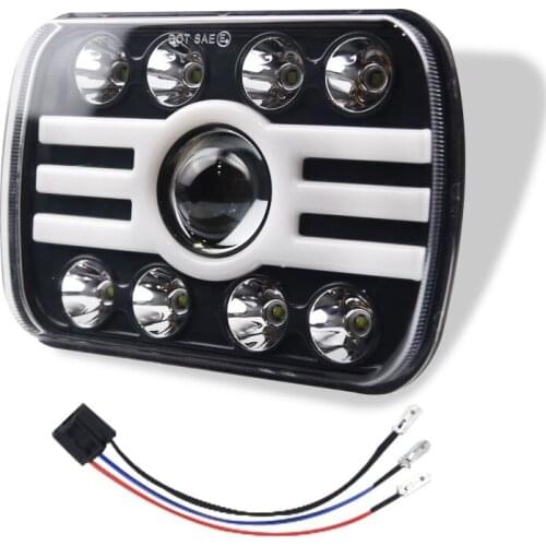 2021 500W 5X7" IP67 LED Car Light Headlight with Hi/Lo Beam DRL Amber Turn Signal Daytime Running Light for Jeep Wrangler