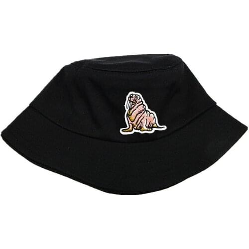 2021 Sea Lion Embroidery Cotton Bucket Hat Fisherman Hat Outdoor Travel Hat Sun Cap Hats for Men and Women 103