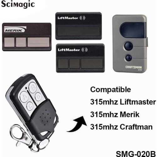 4 Channels garage door remote control 315MHz replacement for Liftmaster 371LM 372LM 373LM 374LM