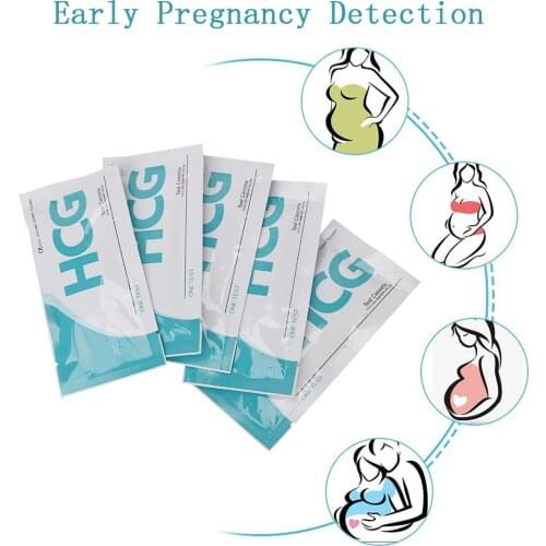 5pcs HCG Early Pregnancy Test Strips Women Accuracy Urine Measuring Quick Pregnancy Test Kit