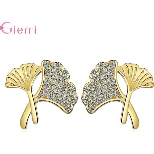 Cute Gold Statement Stud Earrings For Women Girls Trendy 2021 925 Sterling Silver CZ Cubic Zirconia Fashion Jewelry Wholesale