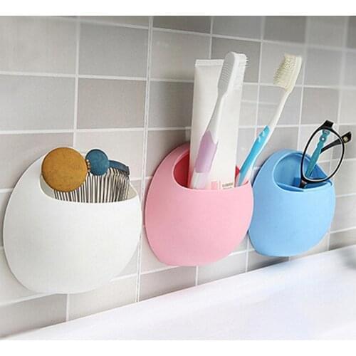 1pc Bathroom Accessories Useful Plastic Home Bathroom Toothbrush Holder Wall Mount Holder for Sucker Suction Cups Organizer tool