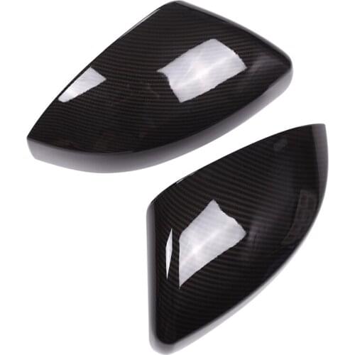 Car Carbon Fiber Look Rearview Mirror Cap Cover Trim for Land Rover Range Rover Sport 2014-2020