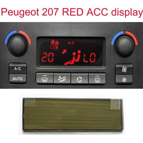 Car screen Air Conditioning Pixel Repair Air Conditioning ACC Information Monitors Screen for Peugeot 207 red led display
