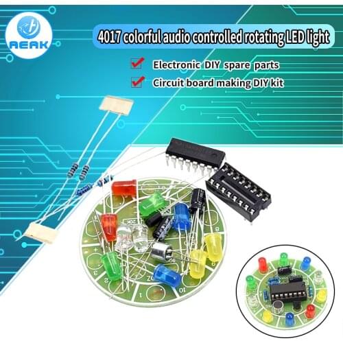 CD4017 colorful voice control rotating LED light kit electronic manufacturing diy kit spare parts student Laboratory