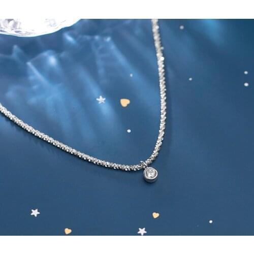 MODIAN Classic Sparking AAA Zircon Pendant Necklace for Women Fashion 925 Sterling Silver Starlight Chain Necklace Fine Jewelry