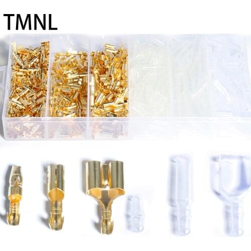 4.0mm Diameter Bullet Terminals Connector Car Clear Cold Cable Wire Brass Electrical Insulating Crimped Crimping Sleeves plug