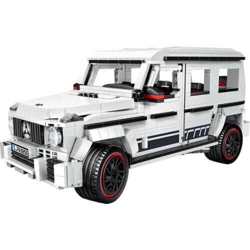 Expert MOC White G500 1:16 G63 Off-Road Vehicle SUV AWD Wagon Car Building Blocks Bricks Classic Model Toys For Kids Gift Famous