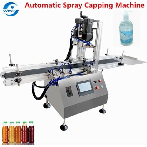 Freeshiping Desktop Automatic Spray Capping Machine Linear Pump Bottling Capper Screw Tightening Caps For Lotion Hand Sanitizer