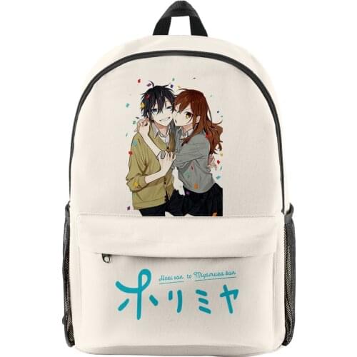 Horimiya Hori San To Miyamura Kun Anime Cartoon Oxford Cloth Shoulder Backpack Printed Multi Zipper Pack Student School Bag
