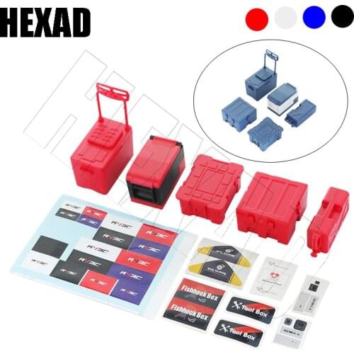 5Pcs RC Car Garages Simulation Refrigerator Fishing Storage Box Toys 1:10 Scale Accessories for RC Crawler Axial SCX10 TRX-6 G63