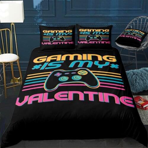 GAMING IS MY VALENTINE Duvet Cover Twin/Queen/King Size Luxury Comforter Bedding Set With Pillowcase Home Bed Decora