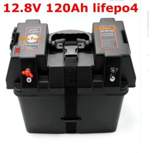 Lifepo4 12.8V 12V 120AH llithium battery deep cycle for Solar Energy System inverter Forklift subwoofer AGV RV +10A Charger