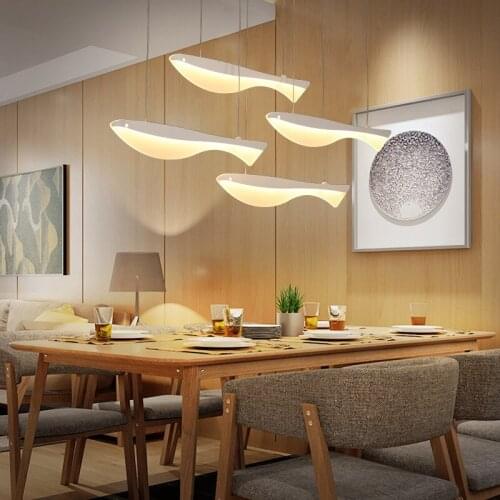 Restaurant chandeliers modern simple Nordic chandeliers creative led art fashion bar lamps fish lights