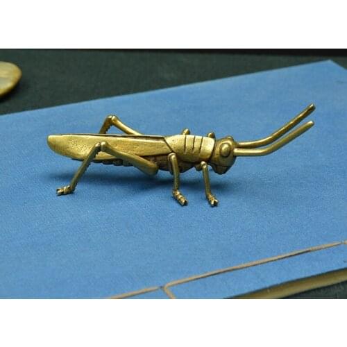 Copperware Insect Statue Tea Pet Ornament Brass Desk Ornament Wealth Locust Ornament Collection Small Gift
